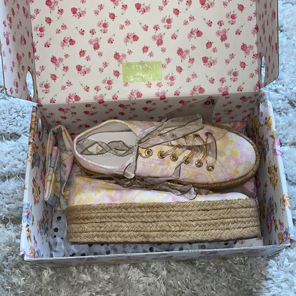 Superga x LoveShackFancy size 6 USA 36 Euro Perky Peach Platform - Picture 3 of 5